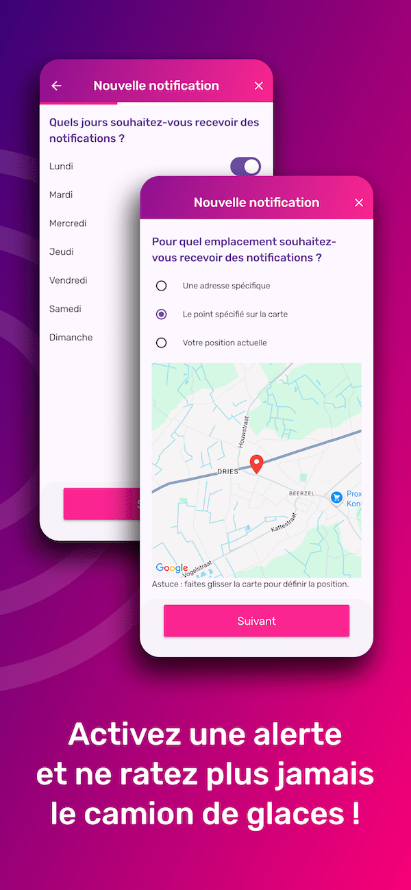 Configurez une notification et ne manquez plus jamais le camion de glaces