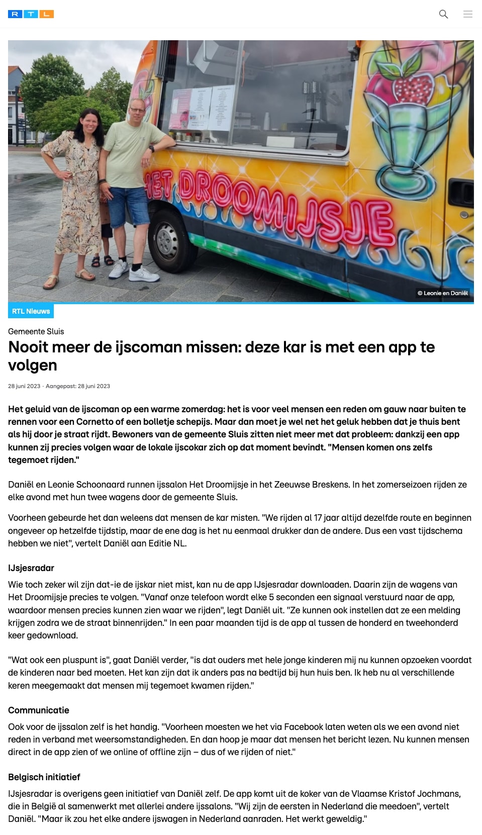 Ne manquez plus jamais le marchand de glaces : ce camion est suivi via une application